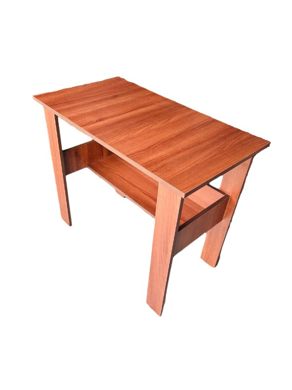 Image of SBF Furniture Engineered Wood Computer Desk with One Tier Shelves Laptop Study Table for Office Home Workstation Writing Modern Desk (ST-004 /90 x 50 x 77 cm) (Accasiya Brown) DIY(Do-It-Yourself)