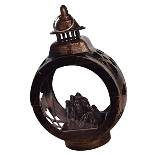 Abaodam 1 Stück Kleine Feuerlampe Beleuchtete Kaminlampe Ornament Kerze Laterne Esstischdekoration Esszimmertischdekoration Kaminsimsdekorationen Laterne Batteriebetriebene