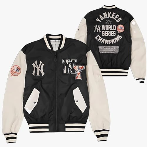 レア物New York Yankees ジャケット ネイビー/シルバー Men's Basketball NY Yanks Bomber Jacket | MA-1 Baseball
