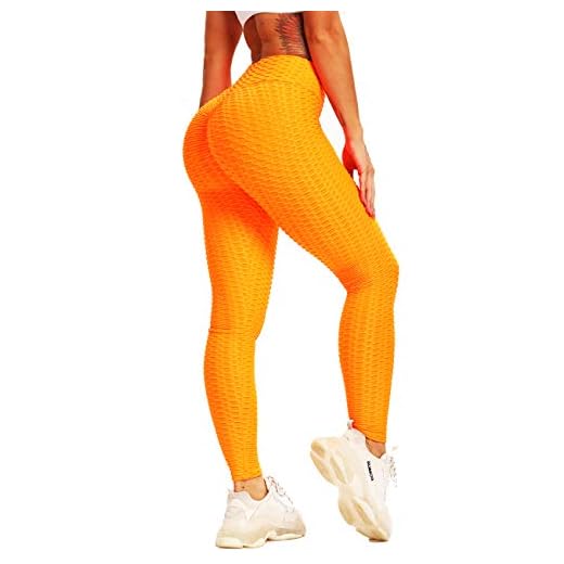 SEASUM träningstights med hög midja, dam, slim fit, rumplyft, workout, yogabyxor, plus size, mönster: vaxkaka