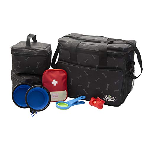 Dpaxt Dog Travel Bag, Tote Food Organizer for Dogs, 8 Pack Travel Set