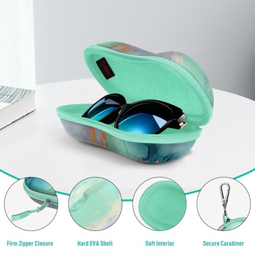 Image of FINTIE Sunglasses Case, Hard EVA Shell Shockproof Sport Glasses Case with Metal Carabiner Travel Zipper Eyeglasses Holder