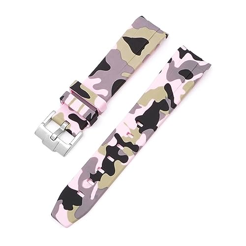 Bracelet montre caoutchouc fluoré flexible 20mm extrémité incurvée