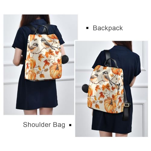Sac à dos de voyage femme multipoches compartimenté orange imprimé