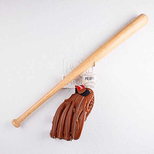 Râtelier à Battes En Bois GIASSVIO - Support 5 Battes + 5 Balles, Noir
