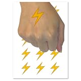 Lightning Bolt Thunderbolt Outline Temporary Tattoo Water Resistant Fake Body Art Set Collection - 15 2' Tattoos (1 Sheet)