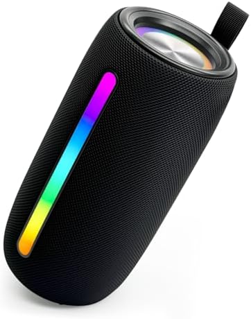 Bluetooth Speaker with Colorful Flashing Lights, Portable Outdoor Wireless Speaker Suitable for Party, Home, Travel