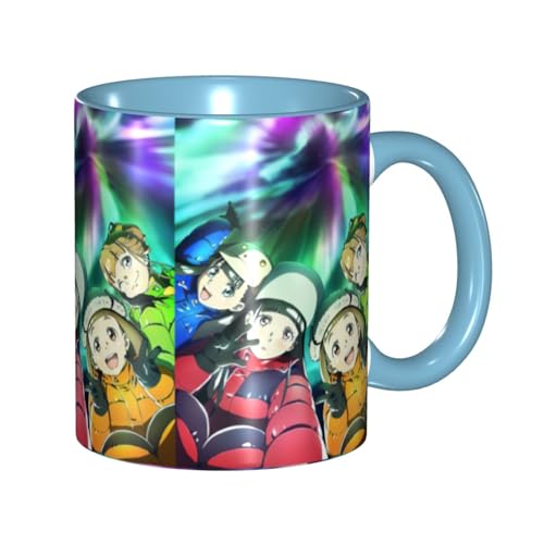 宇宙よりも遠い場所 セラミックマグカップ 食器 大容量コーヒーカップ 330ml 耐熱 おしゃれなマグカップ オフィスホーム用 プレゼントに最適 再利用可能 ギフト 男女兼用 Sky Blue
