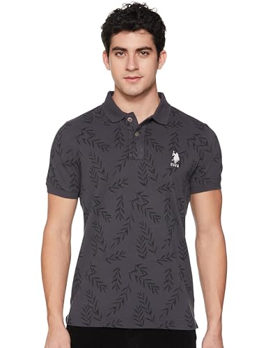 Image of U.S. Polo ASSN. Solid Slim Fit Polo T Shirts for Men - 100% Cotton, Half Sleeves Mens Tshirt