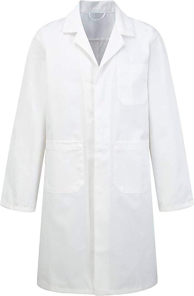 EXPRESS_SHU Lab Coat Hygiene Food Industry Uniform Solutions Lab/Doctors Coat/Warehouse/Hygiene Coat DIY Coat/Workwear Doctor Students School Coat, Laboratory