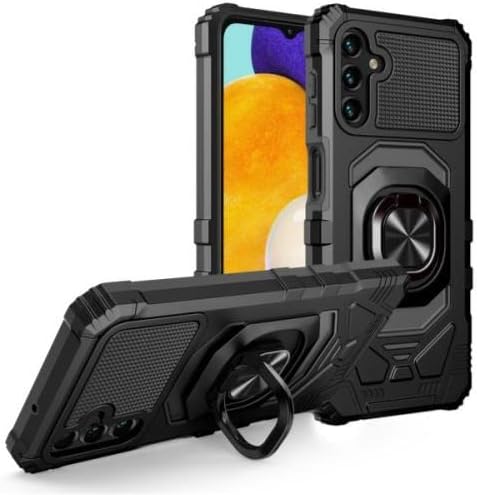 Galaxy Wireless Funda para Samsung Galaxy A14 5G con protector de pantalla de vidrio templado grado militar anillo de soporte de coche a prueba de