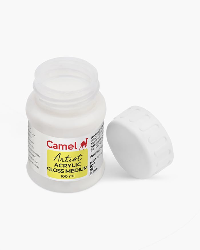 Image of Camel Artist Acrylic Gloss Medium 100 ml | Transparent Gloss Medium for Acrylic Painting, Colour Enhancement & Glazing