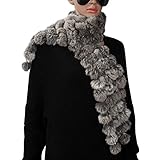 bvya Winter Women Girls Real Rabbit Soft Fur Scarf Warm Neck Wrap