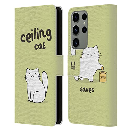 Étui portefeuille Galaxy S23 Ultra Head Case Designs Chat de Plafond cuir