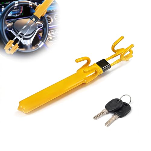 Twin Bar Car Steering Wheel Lock, Universal Heavy Duty Anti-Theft Security Device, High Visibility, Adjustable Length Steering Wheel Lock Suitable for Cars, Vans, Caravans (2 Keys Included) - Image 7