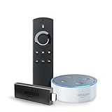 Fire TV Stick with Alexa Voice Remote + Echo Dot (White)