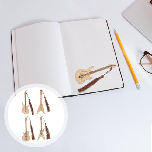 Marque-pages guitare créatifs OSALADI avec pompons pour la lecture