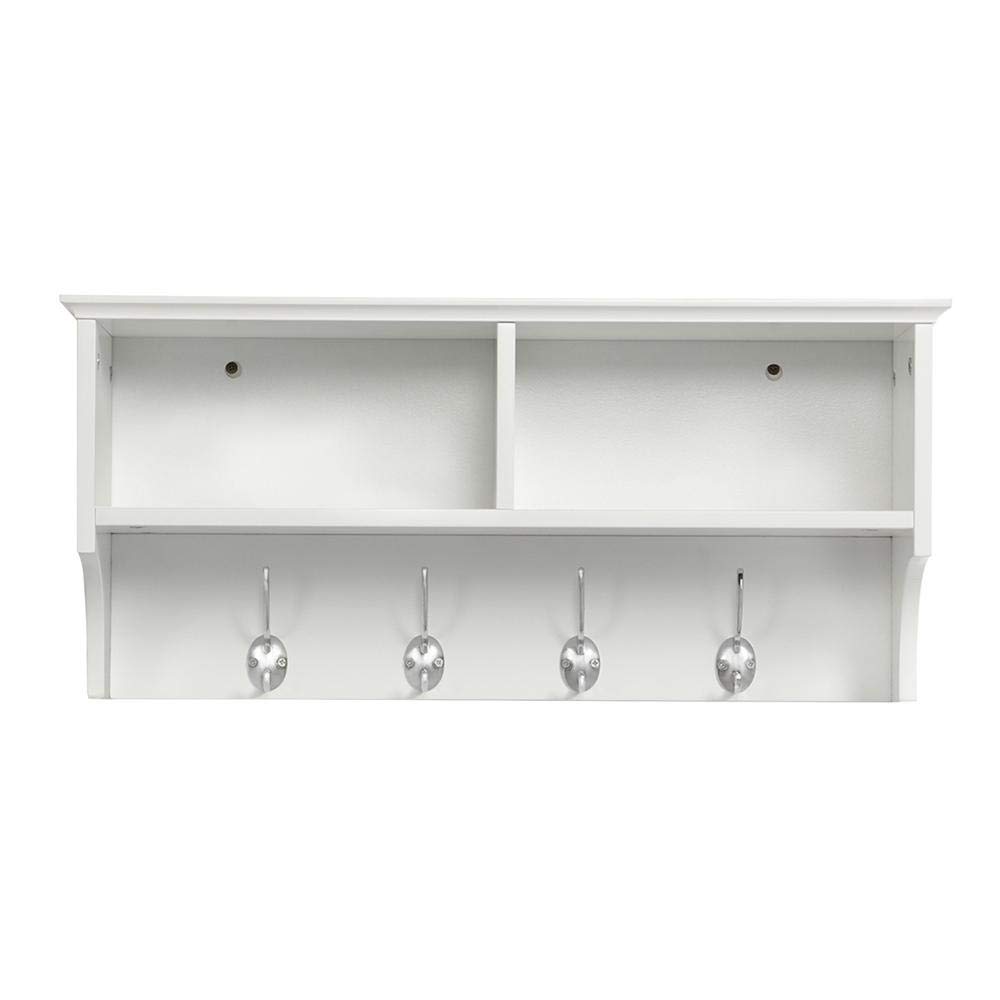 Chinkyboo Hallway Coat Hook Storage Unit White 4 Hooks Storage
