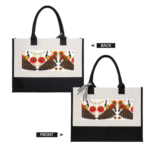 Green Creeper Printed Canvas Gift Bag - Fashionable Beach Tote Bag for Wedding Guest Gifts, Shopping, Beach Vacation2