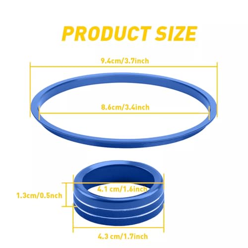 Image of AC knob Cover Trims and AC Vent Inner Rings for Toyota Tacoma Accessories 2016-2023 Interior Air Conditioner Vent Ring Cover Trims Air Conditioner Knob Rings 8pcs-Set (Blue)