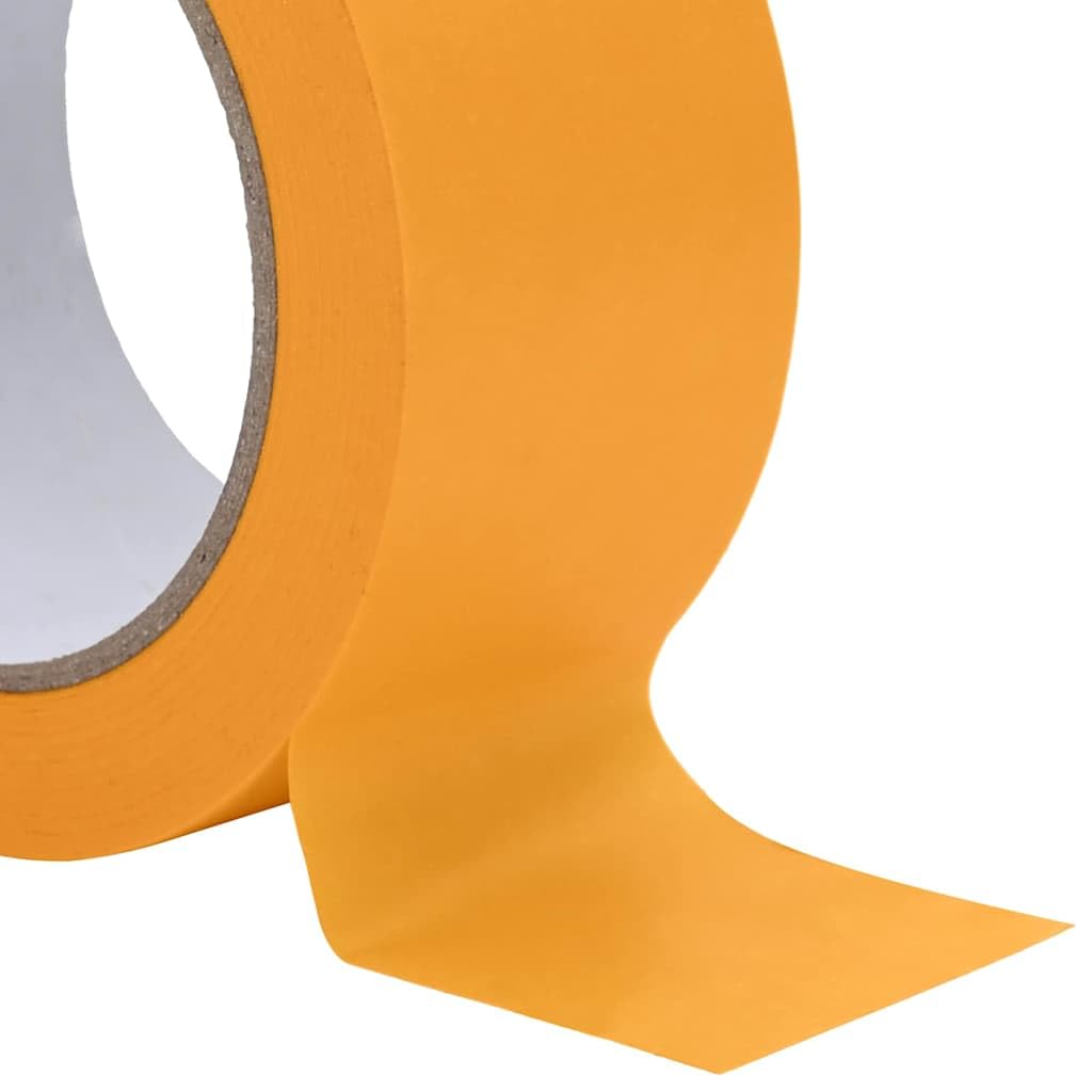 24 Rollen Malerkrepp 50mm x 50m Abklebeband Gelb, Malerband für Streicharbeiten, Maskierband für Innen- und Außenbereich, Präzises Abkleben für Heimwerker und Profis