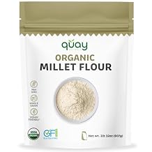 Quay Naturals Organic Millet Flour 2lb | USA-Grown & Milled | Stone-Ground, Gluten-Free, Non-GMO | Vegan, Paleo, High Fiber