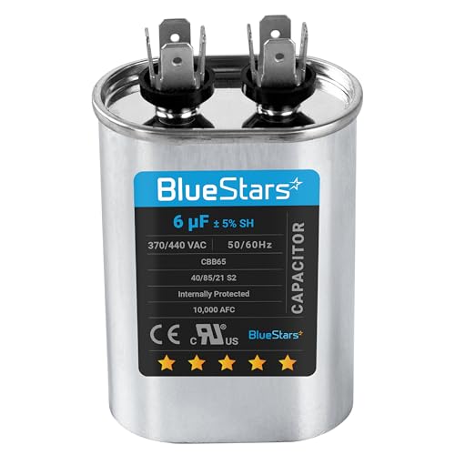 Blue Stars 6uF 370-440VAC Oval Run/Start Capacitor