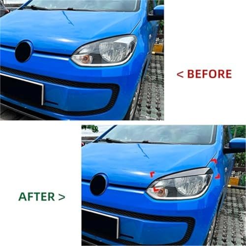 Paupières de phare noir pour Volkswagen Golf 6 2011-2015 bande décorative