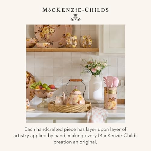 Image of MACKENZIE-CHILDS Enamel Utensil Holder, Wild Rose Mauve