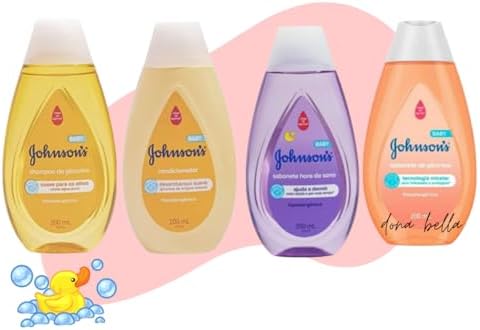 Kit Johnson Baby: Shampoo, Condicionador, Sabonete Liquido de Gli...