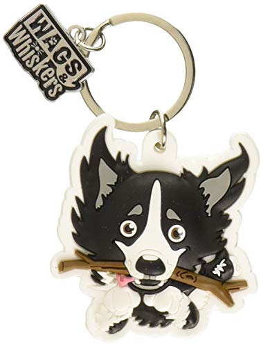 Wags et moustaches Border Collie Porte-clés avec porte-clés/porte-clés (886767110448)