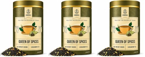Image of House of Hindraj Queen of Spices Elaichi Masala Tea Loose Leaves 180 g Aromatic Kadak Chai with Cardamom Rich Spiced Flavor, Natural Cold Relief, Caffeine-Free (Pack of 3)