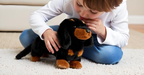 Zappi Co Daisy der Dackel Plüschhund (20 cm) - Wursthund-Delight - Weich, Kuschelig, Recycelt - Niedlicher Langer Freund