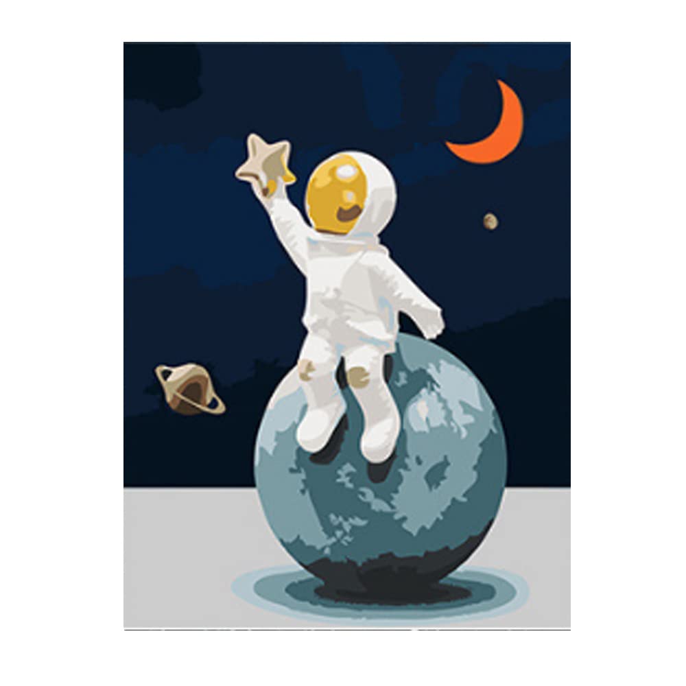 XiangJunly 5D DIY Diamond Painting Kit - Astronauts Full Drill Rhinestone Embroidery Art for Home Wall Decor, Crystal Cross Stitch Craft with Canvas and Tools, for Kids and Adults