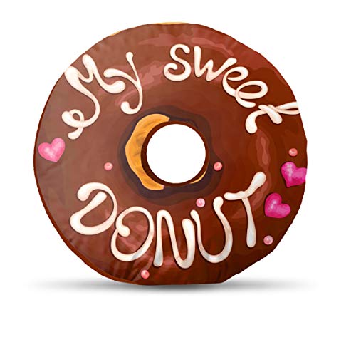 Image of Kesar Enterprises Donut /Doughnut Cushion /Pillow | Velvet Fabric|Birthday Gifts | Soft Toys | Suitable for Wheelchair, Car Seat, Home or Office for Kids Cushion | Size 14x14 inches