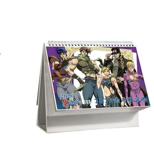 ジョジョの奇妙な冒険 カレンダー 2026-2027 1冊2年 卓上カレンダー スケジュール 置物 予定表 裏記事格 オフィス用品 学生 クリスマス 新年 プレゼント