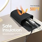 ZAXOP Hair Straightener Holder,Heat Resistant Silicone Holder for Flat Iron,Curling Iron,Hot Hair Tools,Vanity Accessories Fix with Stainless Steel Hook.(Black) - Image 2