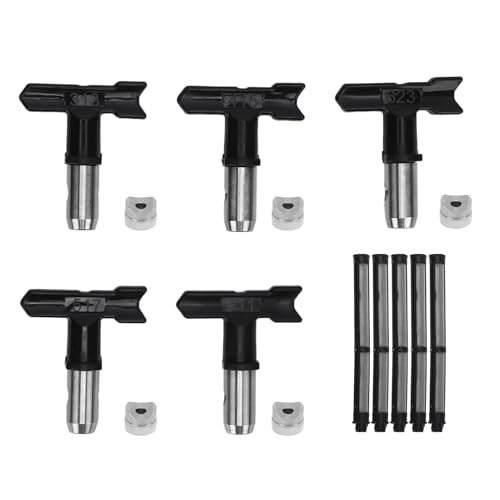 Airless Spray Gun Supplies Airless Pulverizador Dica Kit Set 211 313 415 517 623 Bico de Pintura Preta, para Pintura, Móveis, Cerca, Decoração, Acabamento Industrial