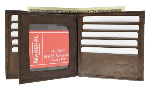 MARSHAL Men's Wallet with 16 Credit Card Slots Genuine Leather - Special Sale2