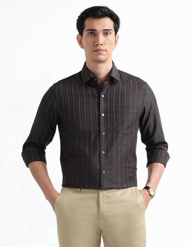 Image of Arrow Checked Slim Fit Mens Formal Shirt - Cotton, Breathable & Comfortable, Full Sleeves Shirts for Men