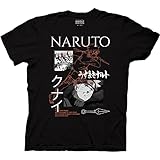 Ripple Junction Naruto Shippuden Men's Short Sleeve T-Shirt Nine Tails Jinchuriki Hokage Kunai Anime Crew Neck M Black