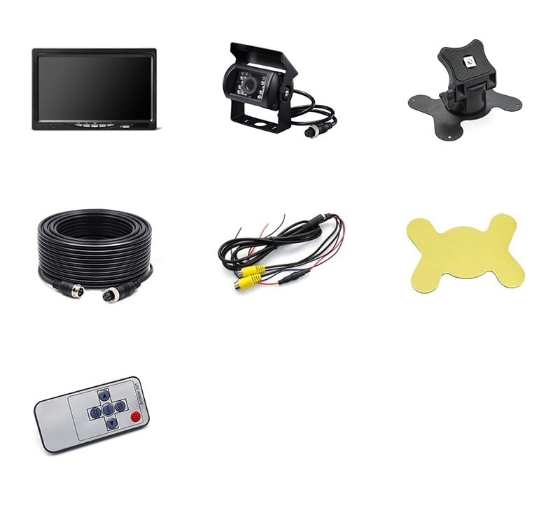 Caméra de recul IR moniteur vue arrière 7 pouces pour camion bus et RV 4 broches