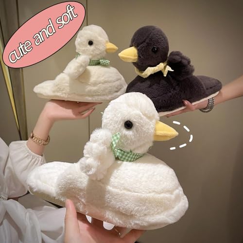 Zureto Duck Slippers for Women, Fuzzy Animal Plush Duck Slippers, Winter Indoor House Warm Fluffy Slippers2