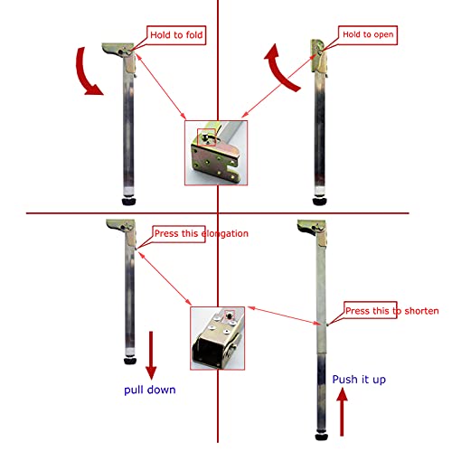Pieds de table pliants pour corriger un meuble instable ou bas - 7