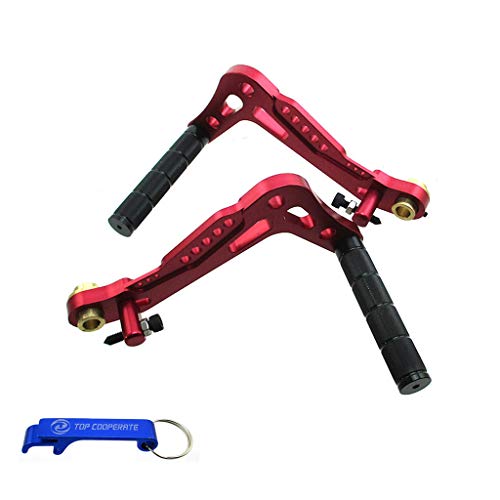 TC-Motor CNC Aluminum Adjustable Racing Foot Pedals Brake Accelerator Red