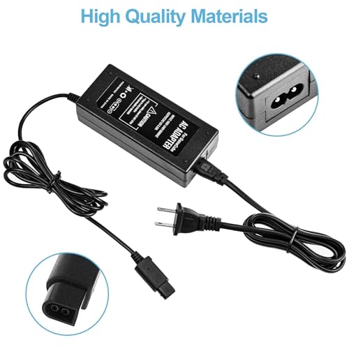 Image of Power Supply Compatible with Gamecube Power Cord, for Gamecube AV Cable & AC Power Adapter Set, Compatible with Gamecube NGC System(with av cable new)