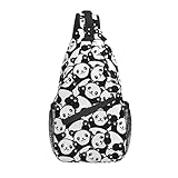 Panda Sling Backpack Panda Gifts Crossbody Bag For Women Men Cute Panda Sling Bag Travel Hiking Shoulder Chest Bag Daypack Unisex