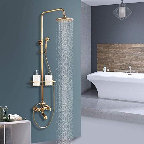 Ensemble de douche mural avec robinet de baignoire et jet à effet pluie