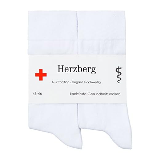 Herzberg weiße hygienische Arztsocken kochfest 6 Paar (DE/NL/SE/PL, Numerisch, 39, 42, Regular, Regular)