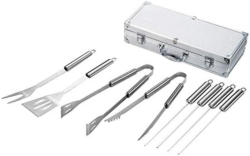 Amazon Co Jp バーベキューツールセット qセット 食材用トング 炭用トング ターナー 焼き串 アルミ収納ケース ジェラルミンケース おしゃれ 持ち運び便利 人気商品 ガジェット スポーツ アウトドア